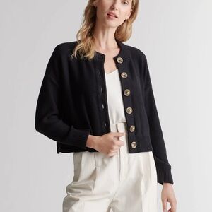 Quince 100% Organic Cotton Cropped Cardigan
